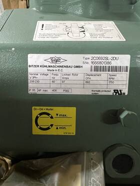 2c0692sl-2du Bitzer Green 3 Phase 208/230v Industrial Compressor
