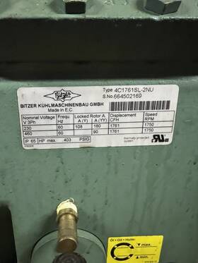 4c1761sl-2nu Bitzer Green 3 Phase 230/460v Industrial Compressor
