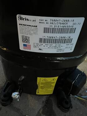 760047-2000-10 Bristol 273abca H82j273abca Pn 27 000 Btu 230v 1ph 60hz R410 #63p