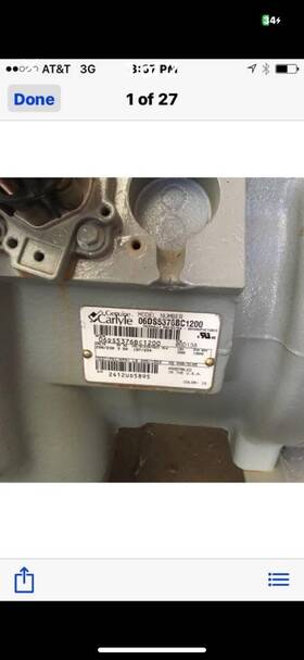 06ds5376bc1200 Carrier 15 Ton Carlyle Compressor