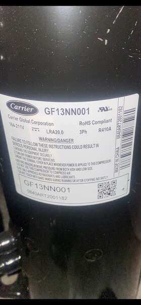 Gf13nn001 Carrier 164-211v R-410a Inverter Type