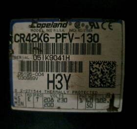 Cr42k6-pfv-130 Copeland 3.5 4 Ton A/c Compressor For R22- Used Loc 473fl