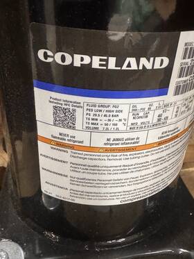 Zp122kce-tfd-855 Copeland Scroll Industrial Compressor 3 Phase 208-230v Hfc