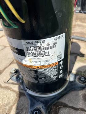 Zp36k6e Copeland Scroll Compressor Model -pfv - 130 Year 2020- 220v Single Ph