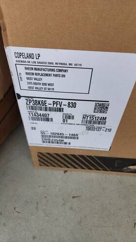 Zp38k6e-pfv-830 Copeland Scroll Compressor
