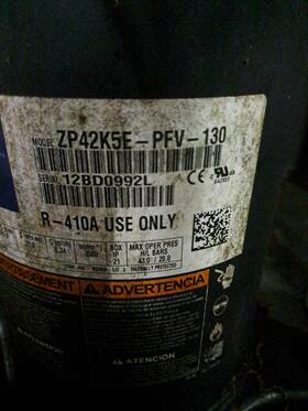Zp48k5e-pfv-130 Copeland Emerson / V 208-230 Ph 1 Compressor R410a