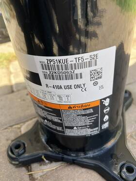 Zp51kue Copeland Scroll Compressor Model - Tf5 52e Year 2022 220v -3 Phase