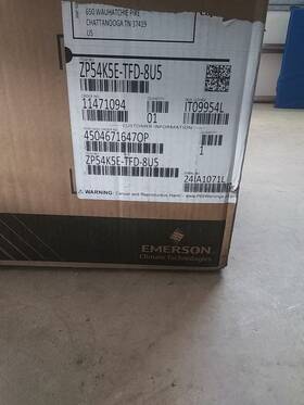 Zp54k5e-tfd-8u5 Copeland Zp54k5e-tfd-803 Scroll Compressor Nib 460 Vac Carrier