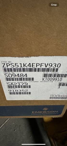 Zps51k4e-pfv-930 Copeland New Scroll Compressor 208-230v 1 Ph Hz 60
