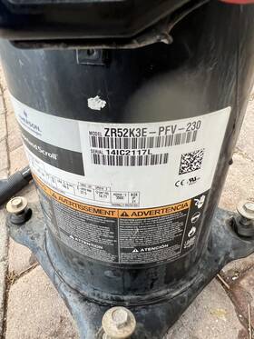 Zr52k3e Copeland Scroll Compressor Model - Pfv -230 Year 2014- 220v Single Ph