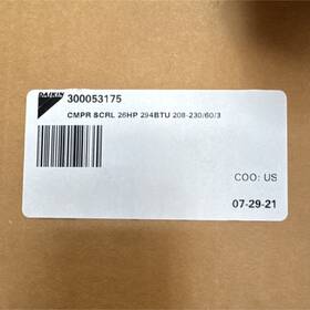 Zp295kce-tec-965 Daikin 300053175 Scroll Compressor Cmpr Scrl 26hp 294btu 208-230v 3 Phase