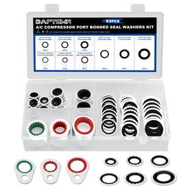 D-th-ydp008 Daptemn 93pcs A/c Compressor Seal Washers Assortment Kit 9 Sizes Air Conditioning Sy