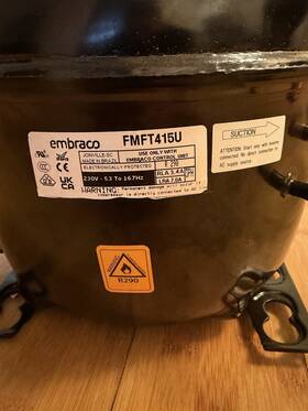 Fmft415u Embraco Compressor. R290. 230v. 53-167 Hz