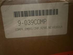 9-039comp Embraco Nex4160ua Continental P# Compressor R290 1/2 Hp 115-127v 1ph