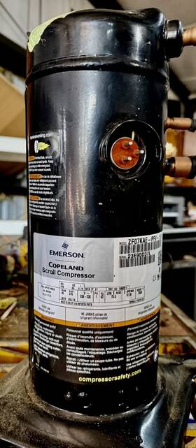Zf07kae-pfv-118 Emerson Copeland Scroll Compressor 208-230v 1ph Steel Black