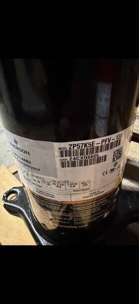 Zp57k5e-pfv-130 Emerson Copeland Scroll Oem Compressor Single Phase 208-230v 410a 5hp