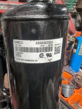 Asn54e1vzj Gmcc Gu3617e8 Gmcc. 115v 60hz Lra24. R410a. Compressor