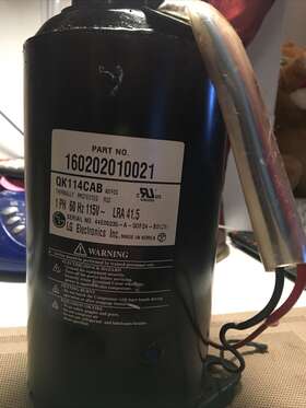 Qk114cab Lg 160202010021 A31fds 1ph 60hz 115v Lra 41.5 Compressor