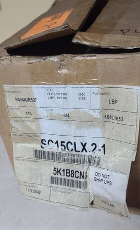 Sc15clx.2-1 Secop New 3000 Btu Reciprocating Compressor 3/4 Hp 115v