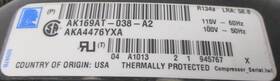 Ak169at-038-a2 Tecumseh Ak169-at-038 Compressor 115v Capacitor Included