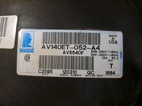 Av14oet-052-a4 Tecumseh Av5540f Btuh Reciprocating Compressor R-22