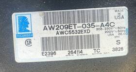 Aw209et-035-a4c Tecumseh Awc5532exd Compressor Used