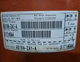 As16a-za1-a Trane Compressor 208-230v Com06964 1.8 Ton For R22 Used