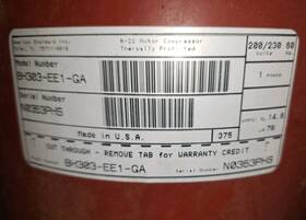 Bh303-ee1-ga Trane Compressor 208-230v 2.5ton For R22
