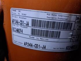 Ap24a-cd1-ja Trane Com08672 Compressor 2.5 Ton R-22 200-230/60/1