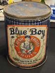 Vintage Tin Blue Boy Frozen Fruit Can 30LBS Made Oakfield, New York. Fixed Price $100.00.