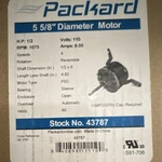 Packard 43787 Hvac Motor 5/8" Dia 1/2 Hp 1075RPM 115V 8A Reversible Sleeve. Fixed Price $74.60.