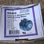 Mars 05412 Cast Iron Unit Bearing Motor 115V 9W 1550RPM Ccw 1/4" Shaft. Fixed Price $40.00.