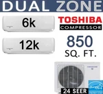 18,000 Btu Dual Zone Ductless Mini Split Air Conditioner Heat Pump, 6000 + 12000. Fixed Price $1956.00.