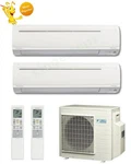 12000 + 18000 Btu Daikin Dual Zone Ductless Wall Mount Heat Pump Air Conditioner. Fixed Price $7524.00.