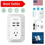 Versatile 5-OUTLET Surge Protector With 4 Usb Ports Ideal For Home & Travel. Fixed Price $16.19.