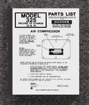 325 Model Air Compressor Parts List Manual Fits 1997 Quincy QR-25 Series 13 & 14. Fixed Price $18.70.