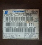 CR28K6-PFV-230 Copeland 28,000 Btu R22 208-230V 1PH Hermetic Compressor (SOA2FL). Fixed Price $549.00.