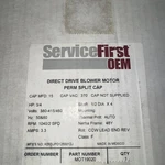 Trane MOT19020 Motor Service First 460/380-415V 1PH 3/4HP 1040 Rpm Blower. Fixed Price $400.00.