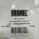 Bramec 3/4"X 6' Whip Gauge Wire +ground 1-STR/1-90 Deg Nm Fittings # 18829. Fixed Price $13.99.