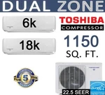 24000 Btu Dual Zone Ductless Mini Split Air Conditioner Heat Pump, 6000 +18000. Fixed Price $1999.00.