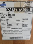 S1-02427673000 1/4HP 208-230V 1100RPM 48Y Condenser Fan Motor From SOURCE1. Fixed Price $140.00.