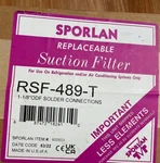 Sporlan RSF-489-T Replaceable Suction Filter. 1-1/8 Odf Item No 800503. Fixed Price $205.00.