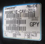 Copeland RS80CIE-CAV-224 Compressor 1HP-1PH-208-230- Volts. Fixed Price $145.00.