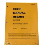 Komatsu WA180-3 Parallel Tool Carrier Repair Service Manual Part # CEBM001900. Fixed Price $62.69.