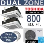 18000 Btu Dual Zone Ductless Mini Split Heat Pump: 9000 X2 - Ceiling Cassette. Fixed Price $2274.00.