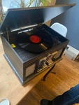 Victrola Metropolitan Mid Century 4-IN-1 Bluetooth Record Player With Speakers. Fixed Price $90.00.