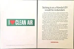 2000 - Page Print Ad Honda Motor Co. Emissions Love Clean Air. Fixed Price $9.77.